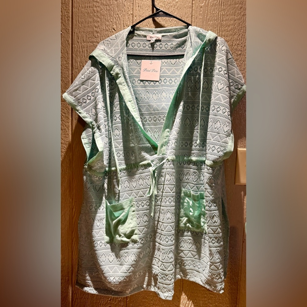 Petal Dew Lace Hooded Cardigan Cover-Up Women’s M | NWT